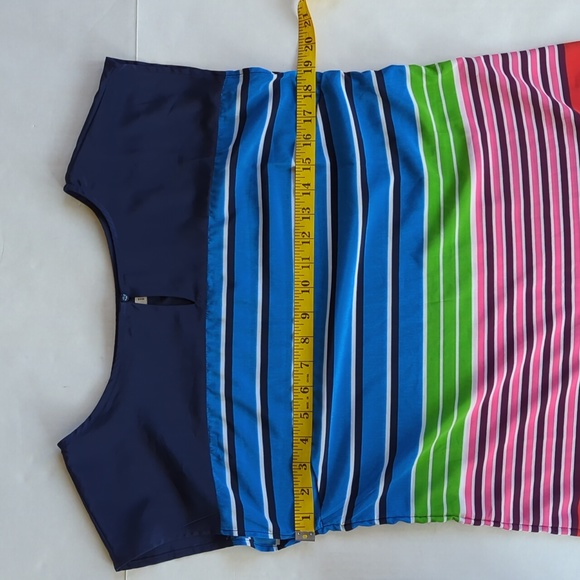 Old Navy Sleeveless Rainbow Stripe Shift Dress M Blue Pink - Picture 13 of 16